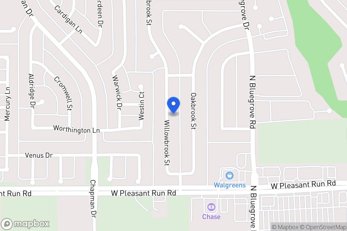 Map of 1406 Willowbrook St