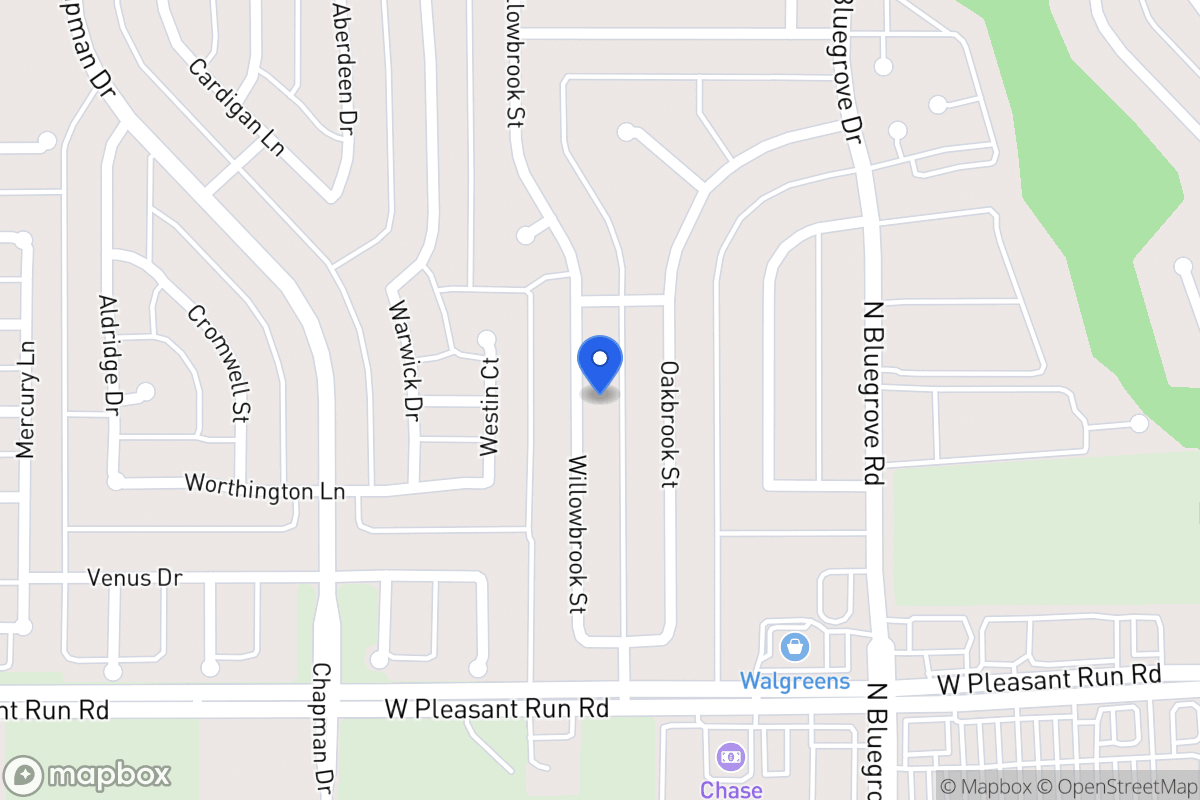 Map of 1414 Willowbrook St