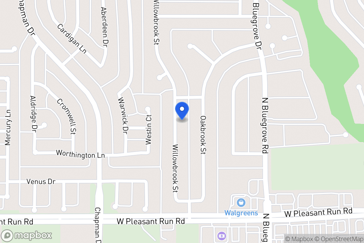 Map of 1418 Willowbrook St