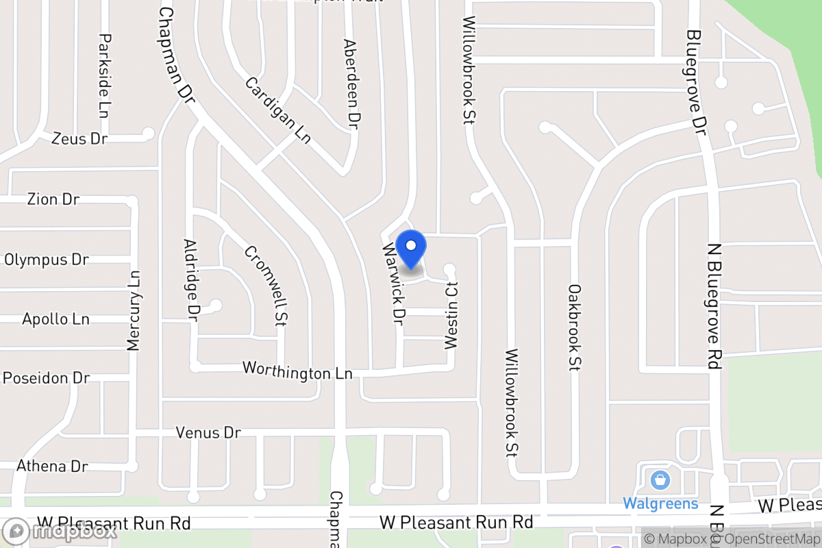 Map of 1426 Warwick Dr