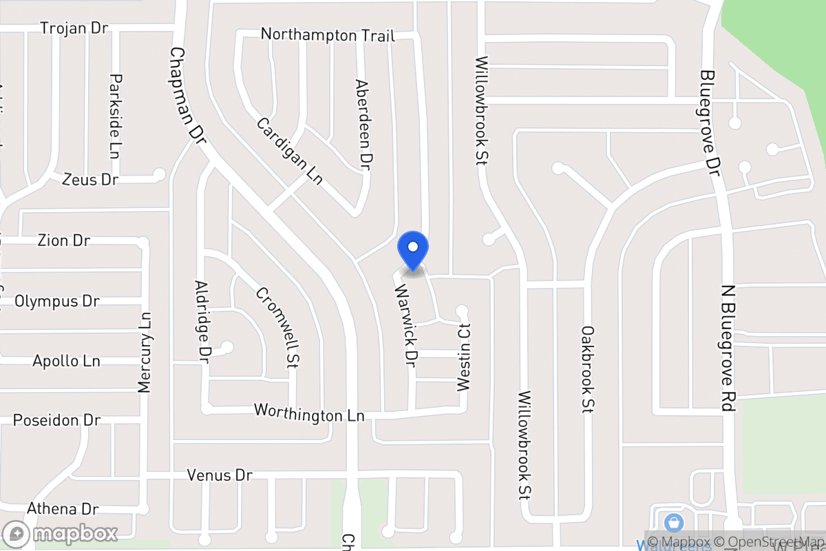 Map of 1438 Warwick Dr