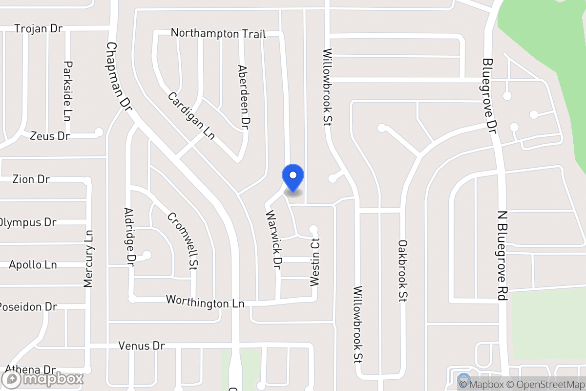Map of 1504 Warwick Dr