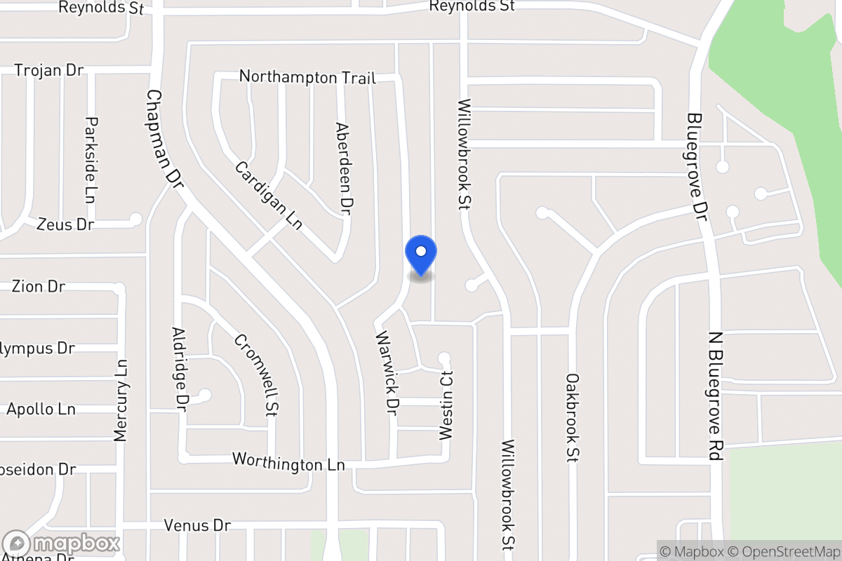 Map of 1512 Warwick Dr