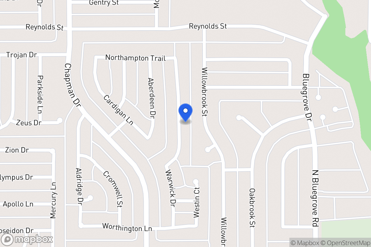 Map of 1528 Warwick Dr
