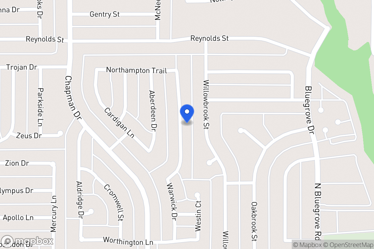 Map of 1536 Warwick Dr
