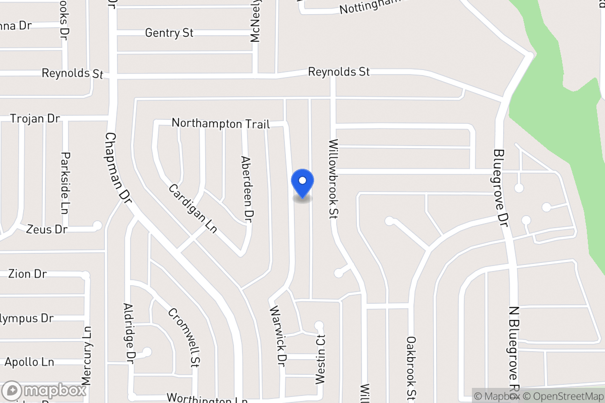 Map of 1540 Warwick Dr