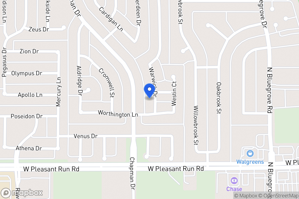 Map of 1409 Warwick Dr