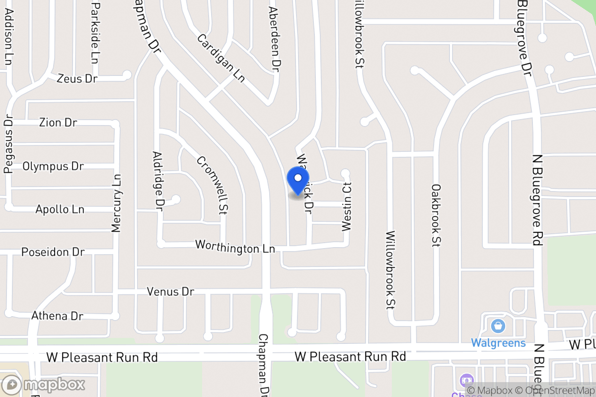 Map of 1417 Warwick Dr