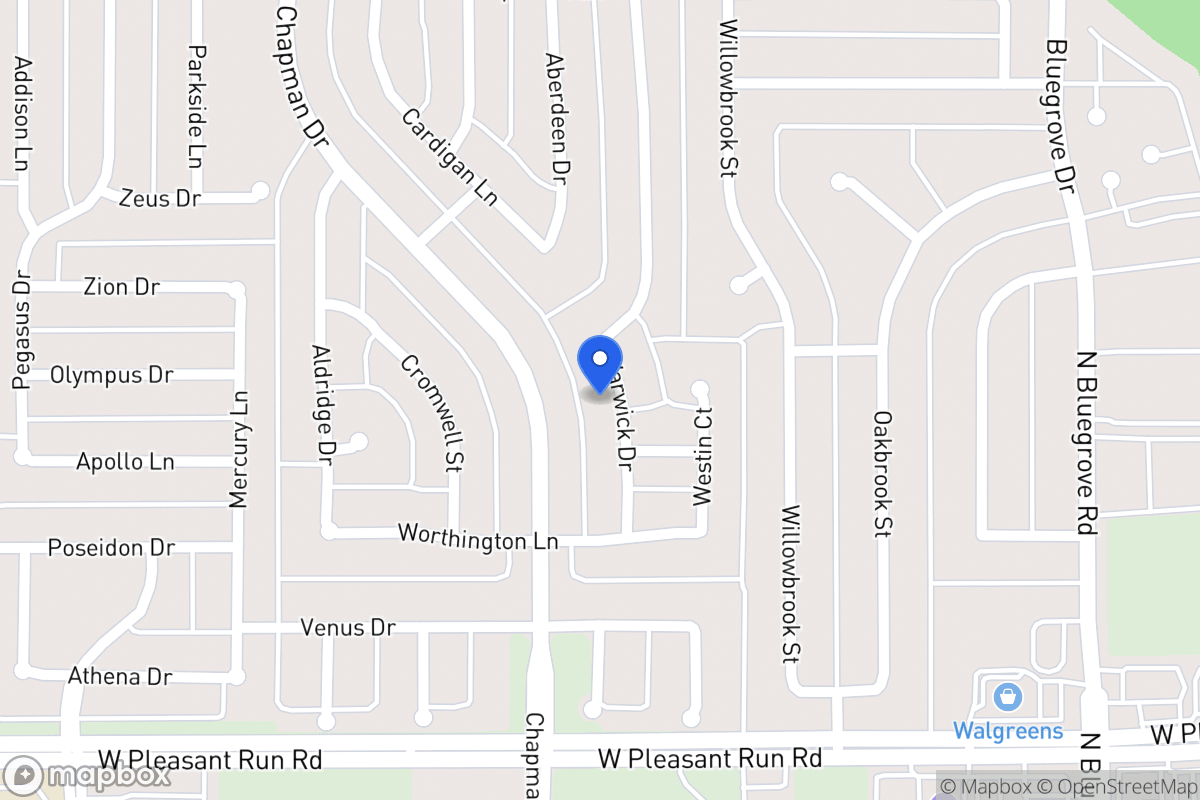 Map of 1425 Warwick Dr