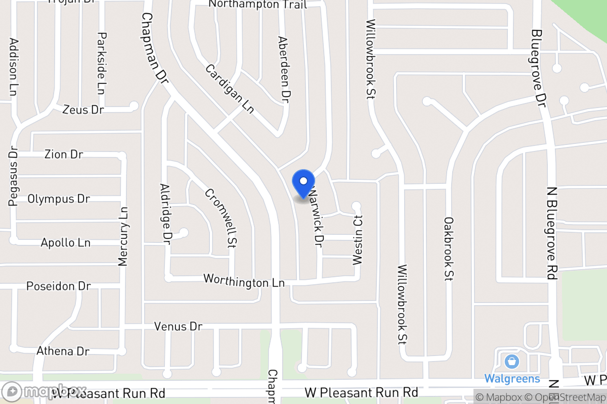 Map of 1429 Warwick Dr