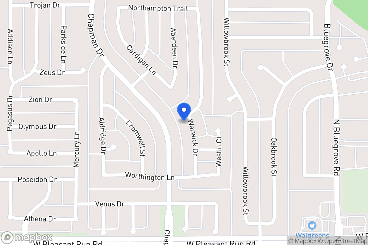 Map of 1433 Warwick Dr