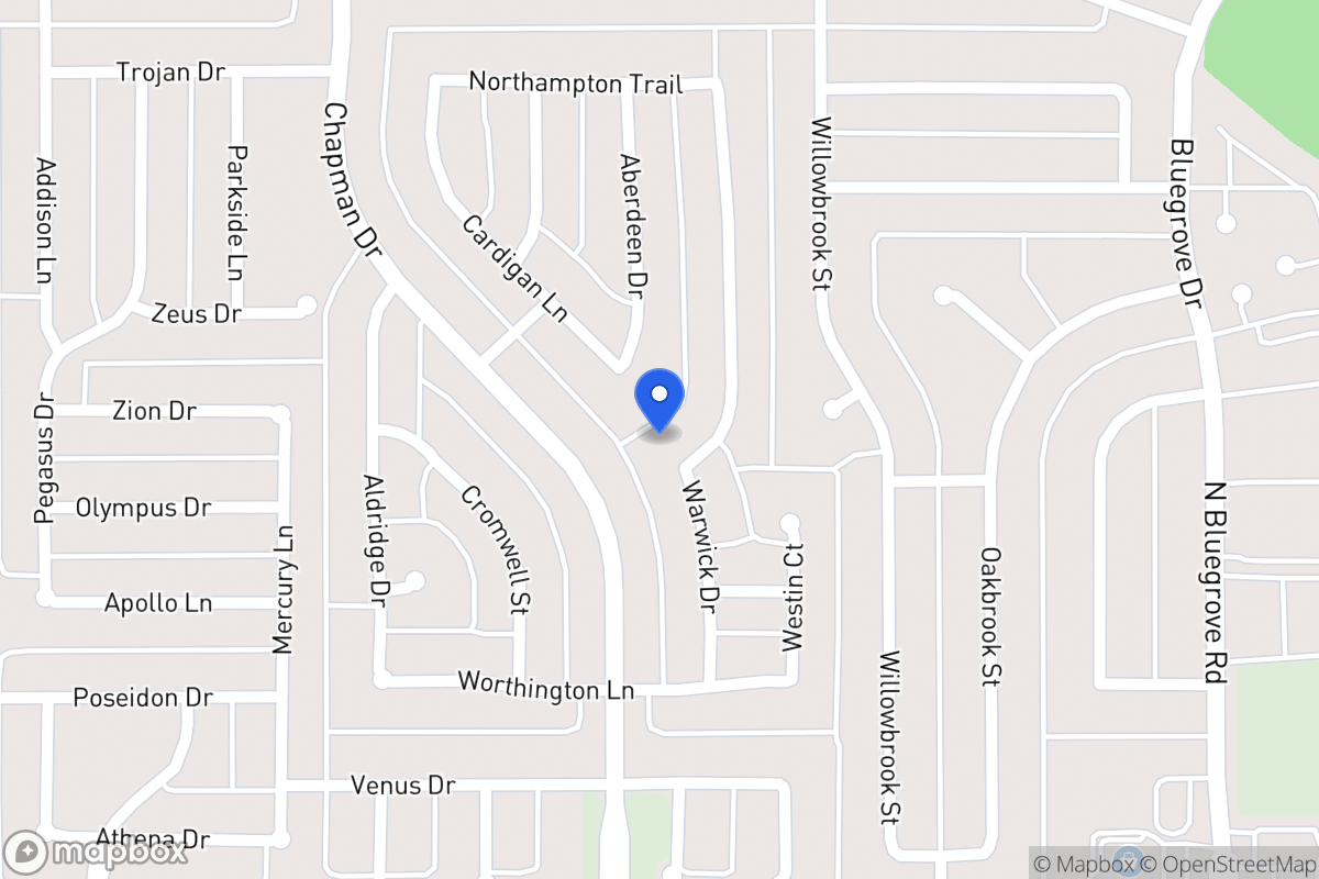 Map of 1441 Warwick Dr
