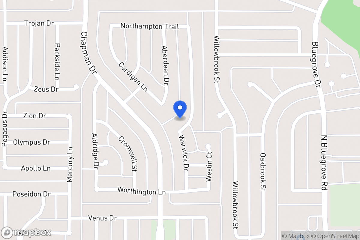 Map of 1505 Warwick Dr