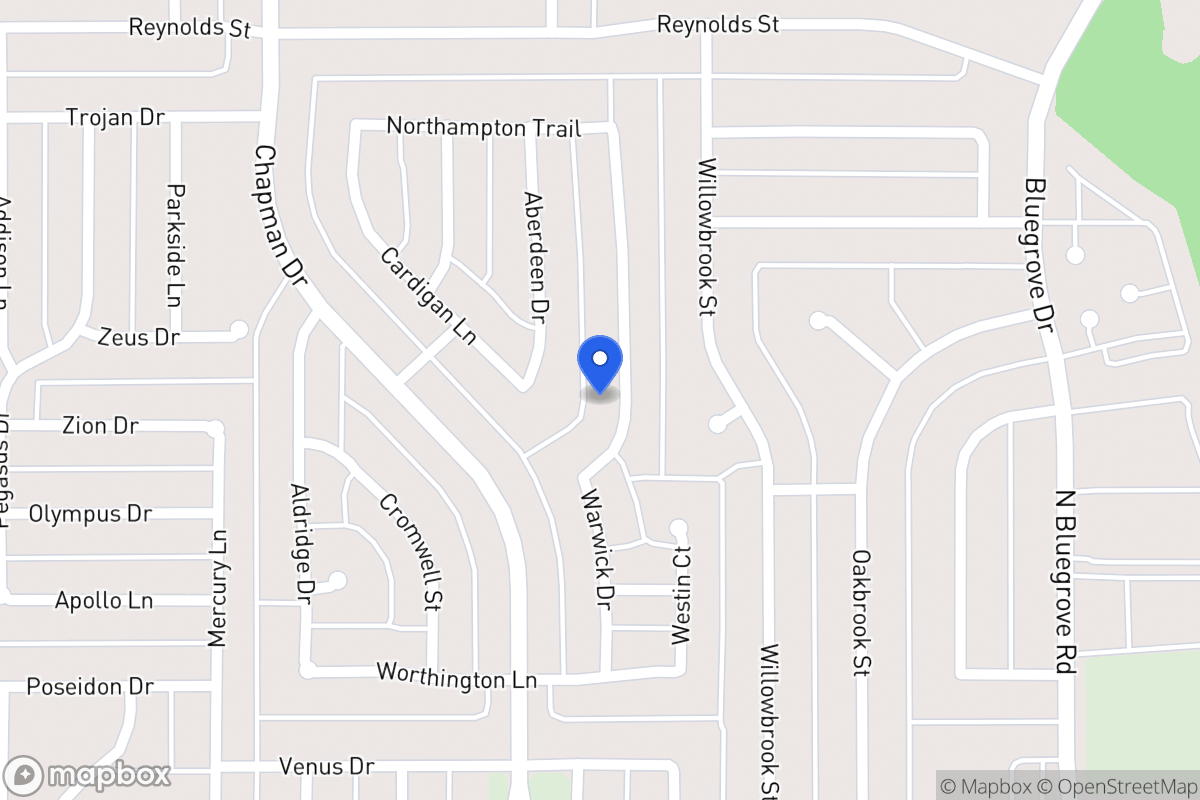 Map of 1513 Warwick Dr