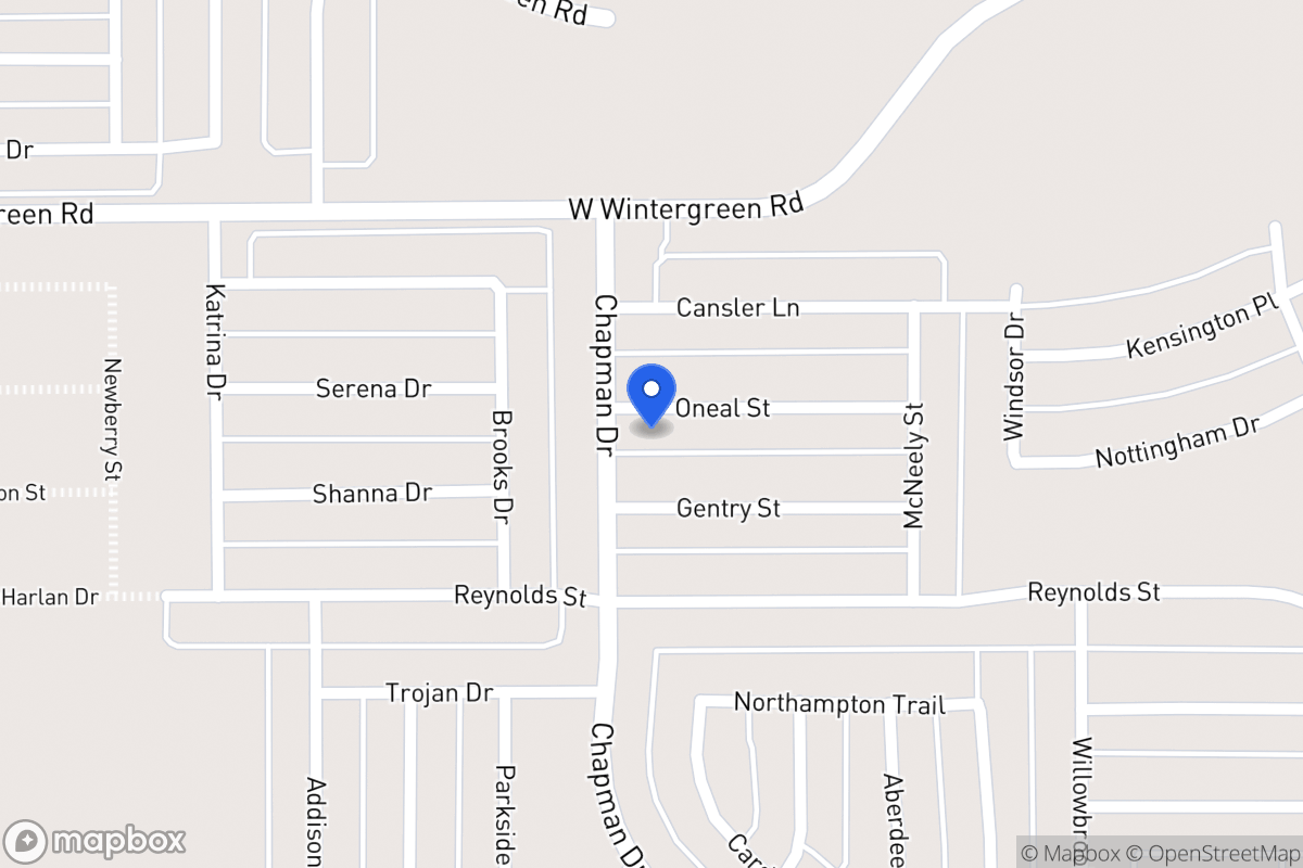 Map of 1762 Oneal St
