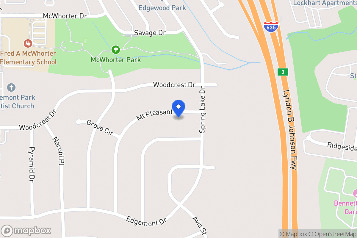 Map of 1812 Mount Pleasant Dr