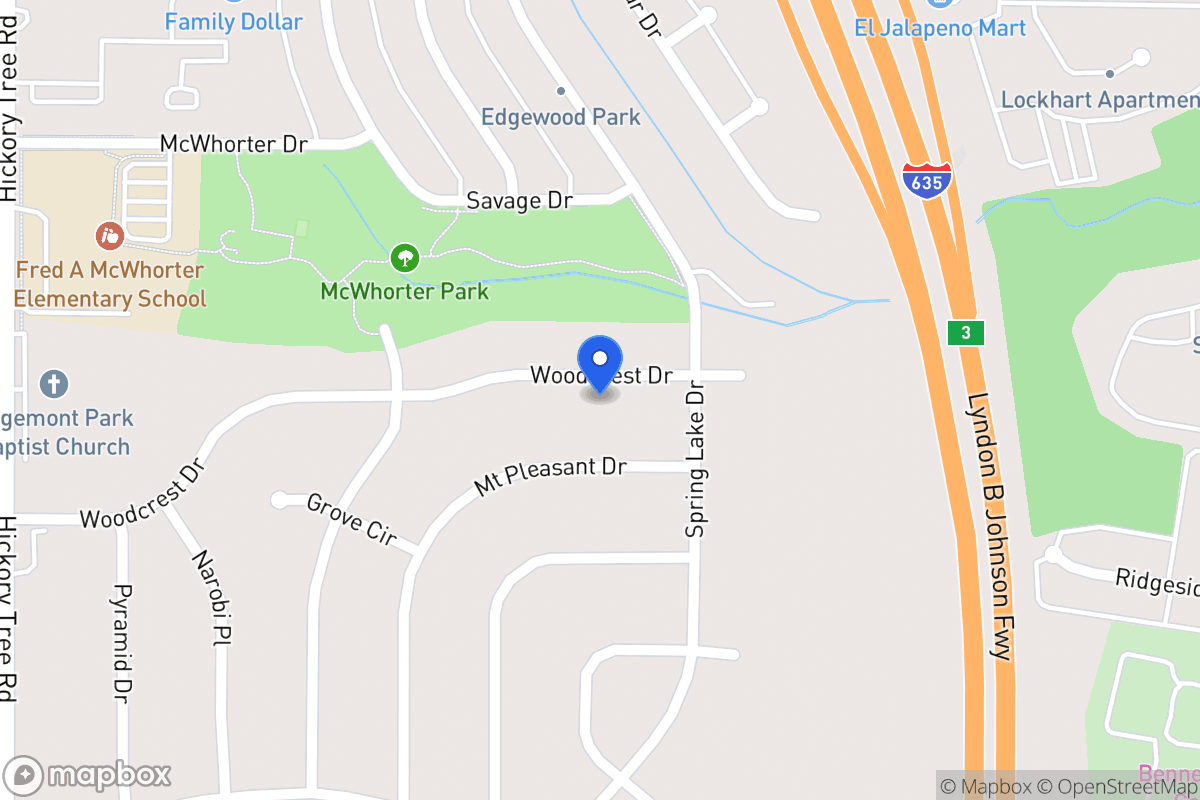 Map of 1216 Woodcrest Dr