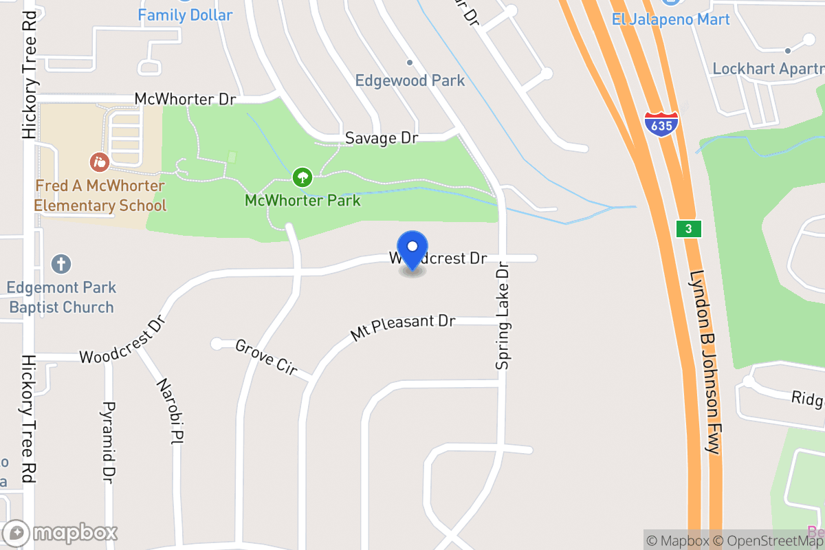 Map of 1300 Woodcrest Dr