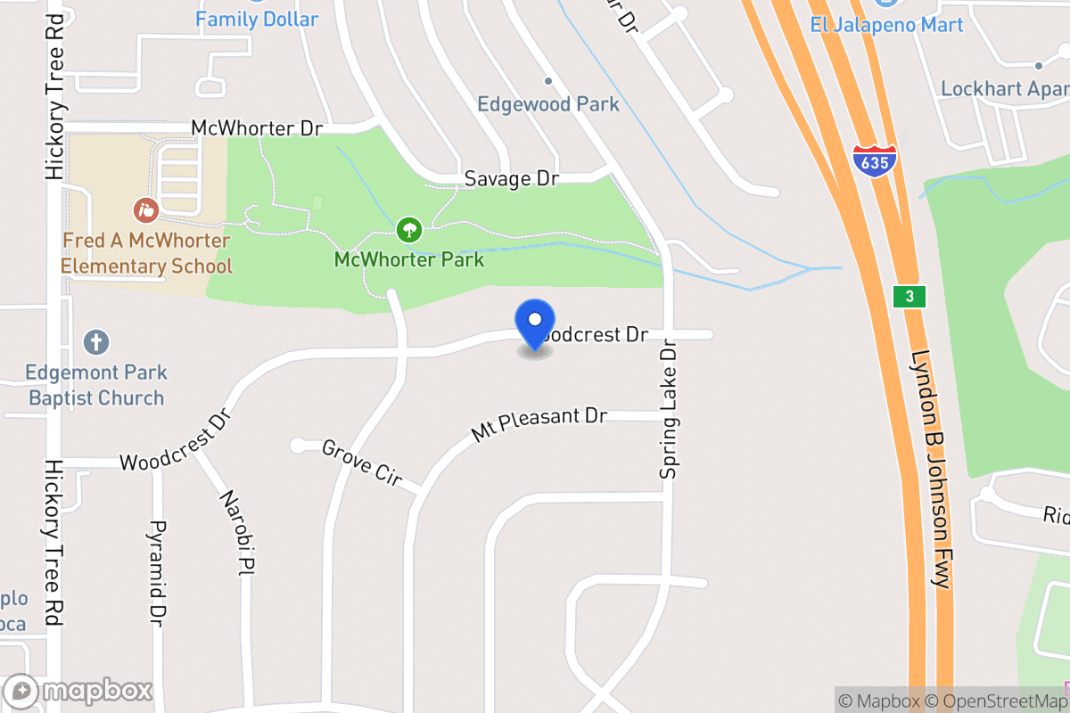 Map of 1304 Woodcrest Dr