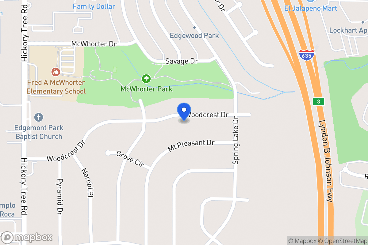 Map of 1308 Woodcrest Dr