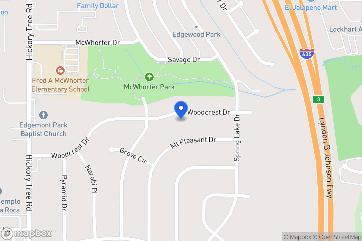 Map of 1312 Woodcrest Dr