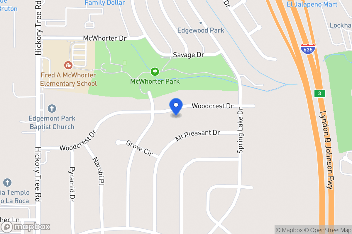 Map of 1320 Woodcrest Dr