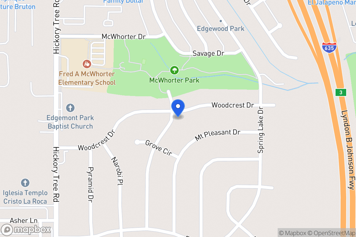 Map of 1332 Woodcrest Dr