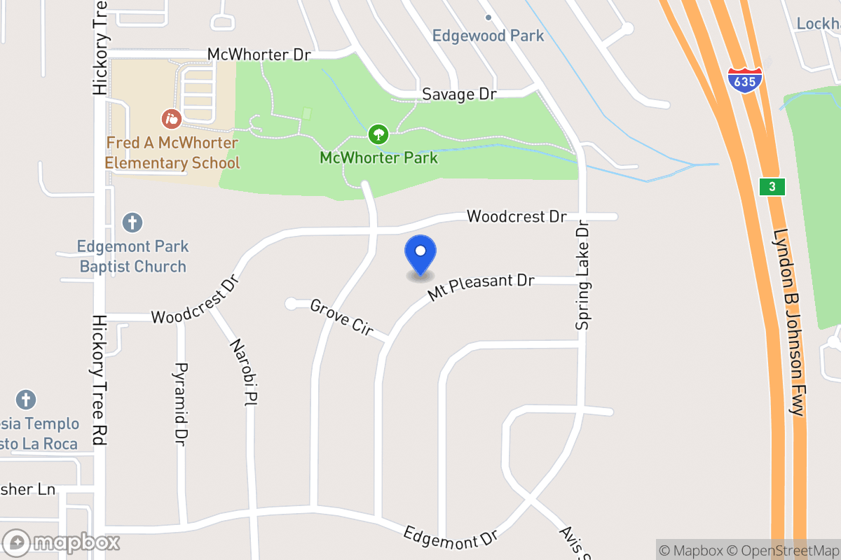 Map of 1845 Mount Pleasant Dr