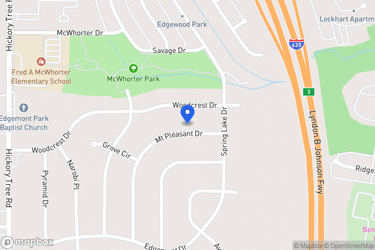 Map of 1821 Mount Pleasant Dr