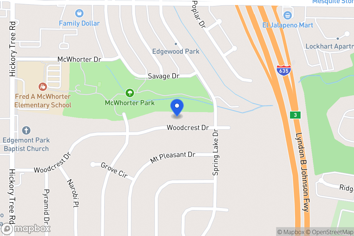 Map of 1301 Woodcrest Dr