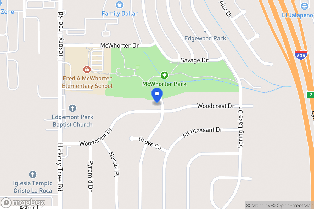 Map of 1401 Woodcrest Dr