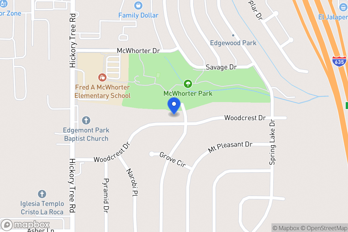 Map of 1405 Woodcrest Dr