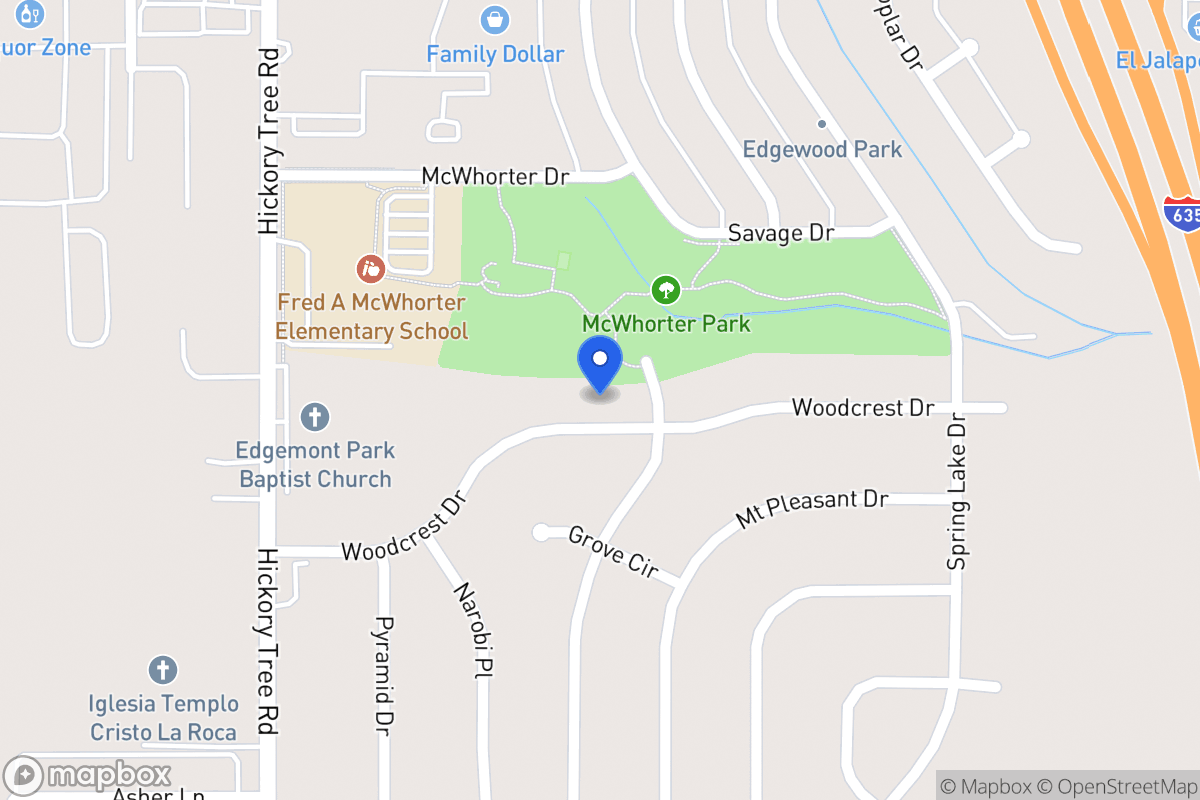 Map of 1409 Woodcrest Dr