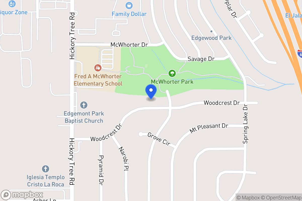 Map of 1413 Woodcrest Dr
