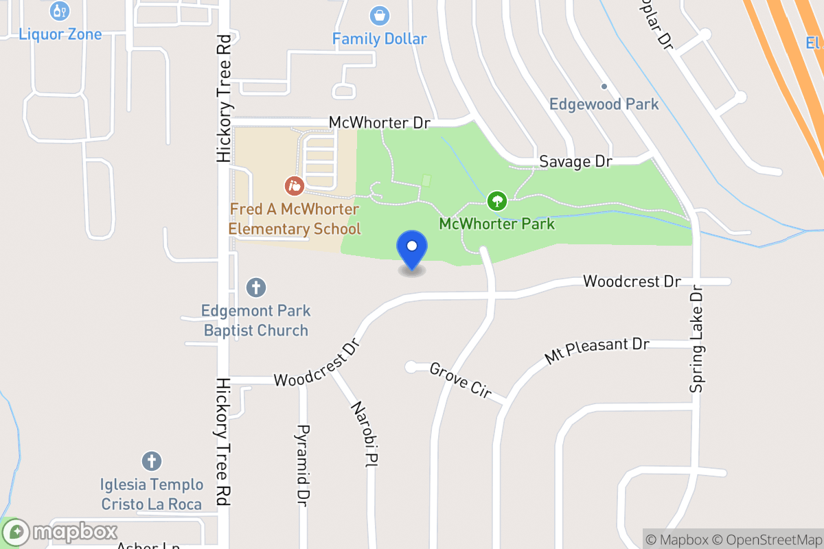 Map of 1421 Woodcrest Dr