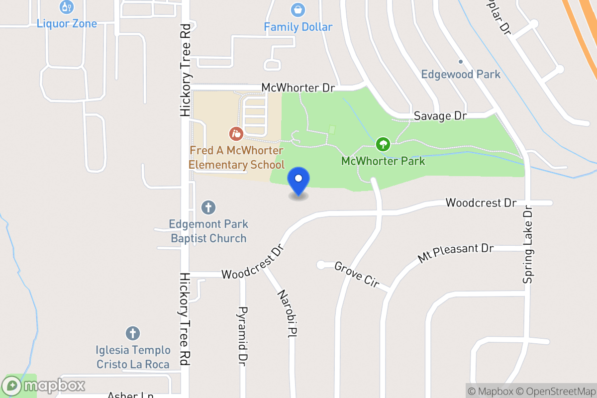 Map of 1501 Woodcrest Dr