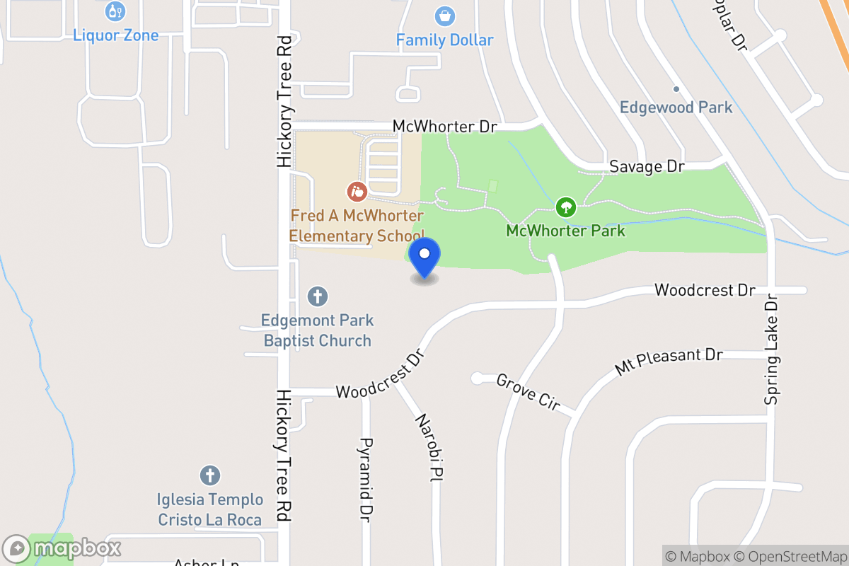 Map of 1505 Woodcrest Dr
