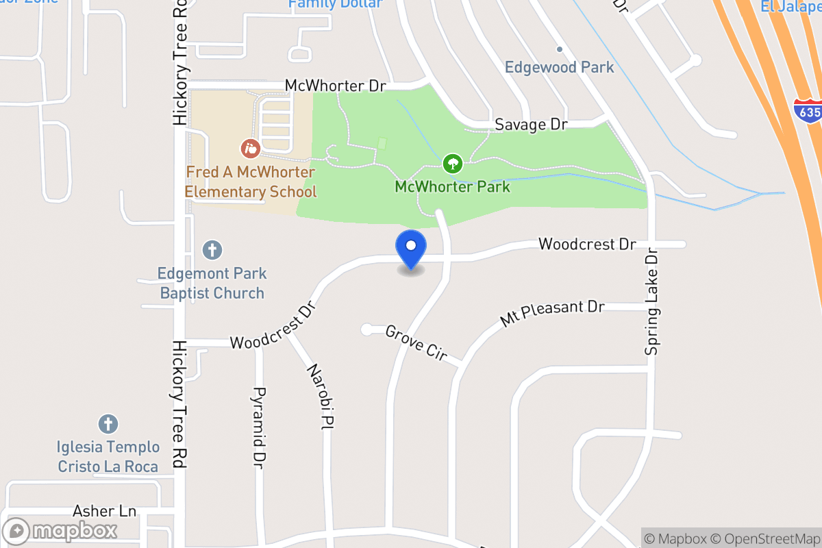 Map of 1404 Woodcrest Dr