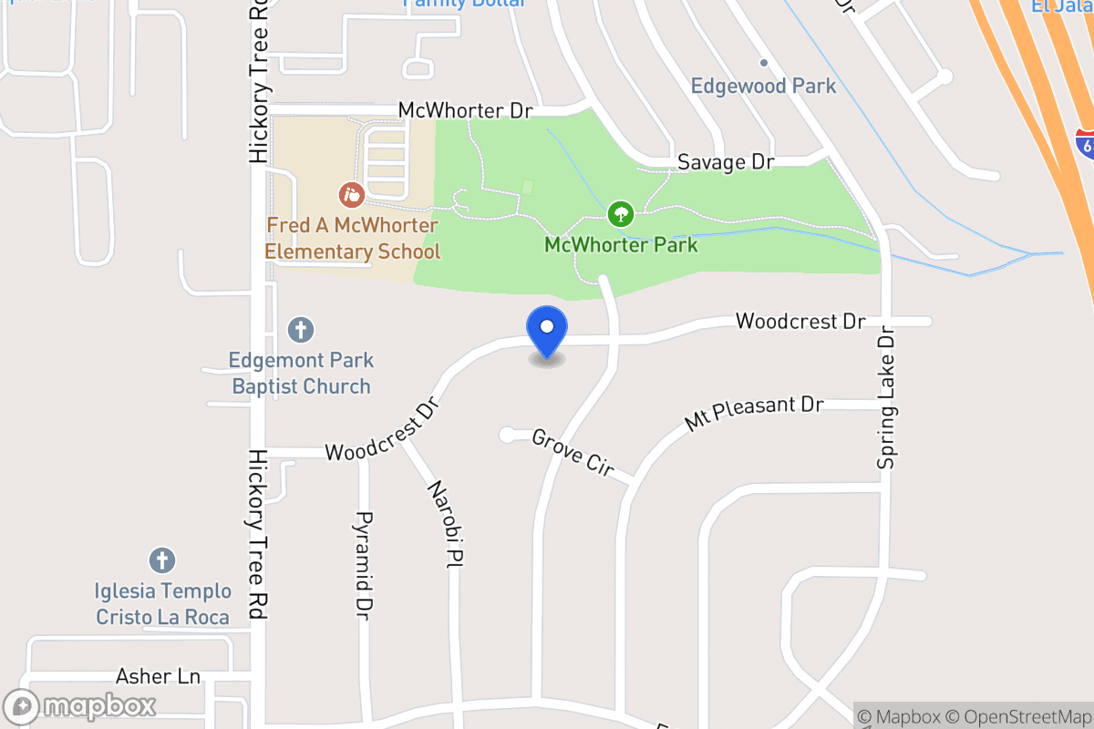 Map of 1408 Woodcrest Dr