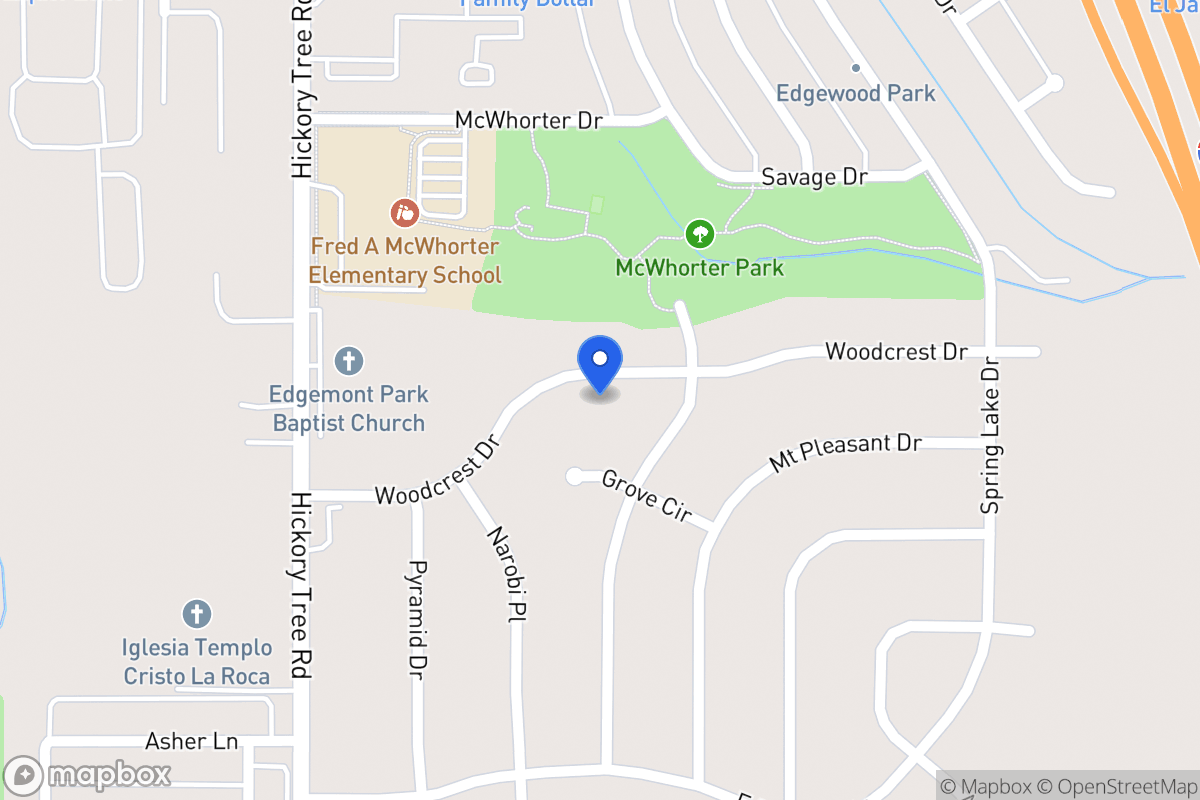 Map of 1412 Woodcrest Dr