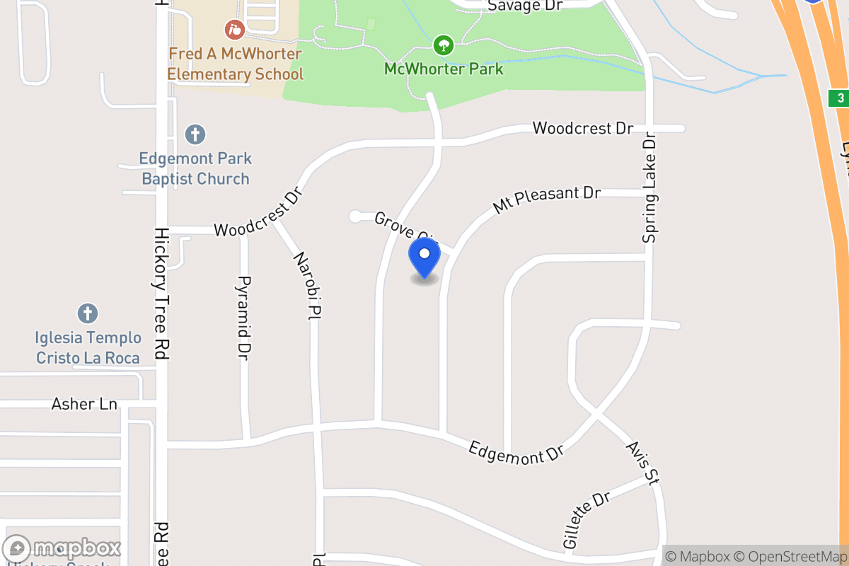 Map of 1909 Mount Pleasant Dr