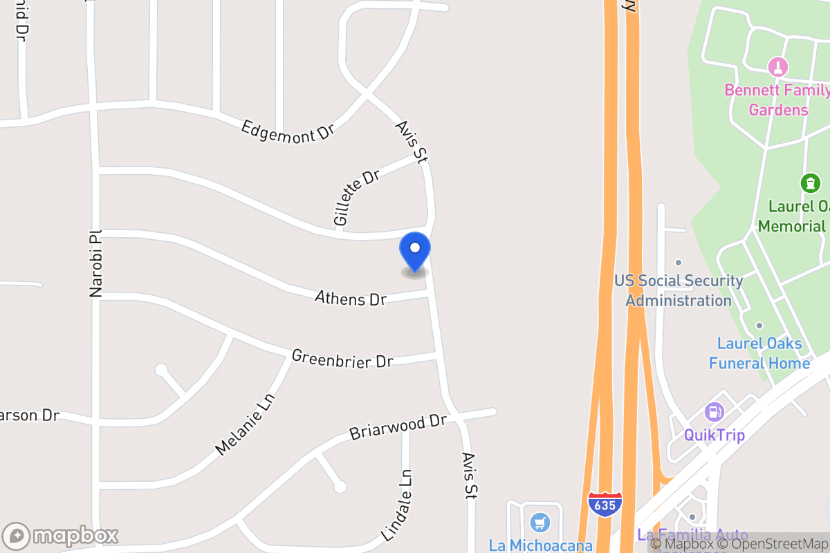 Map of 1203 Athens Dr