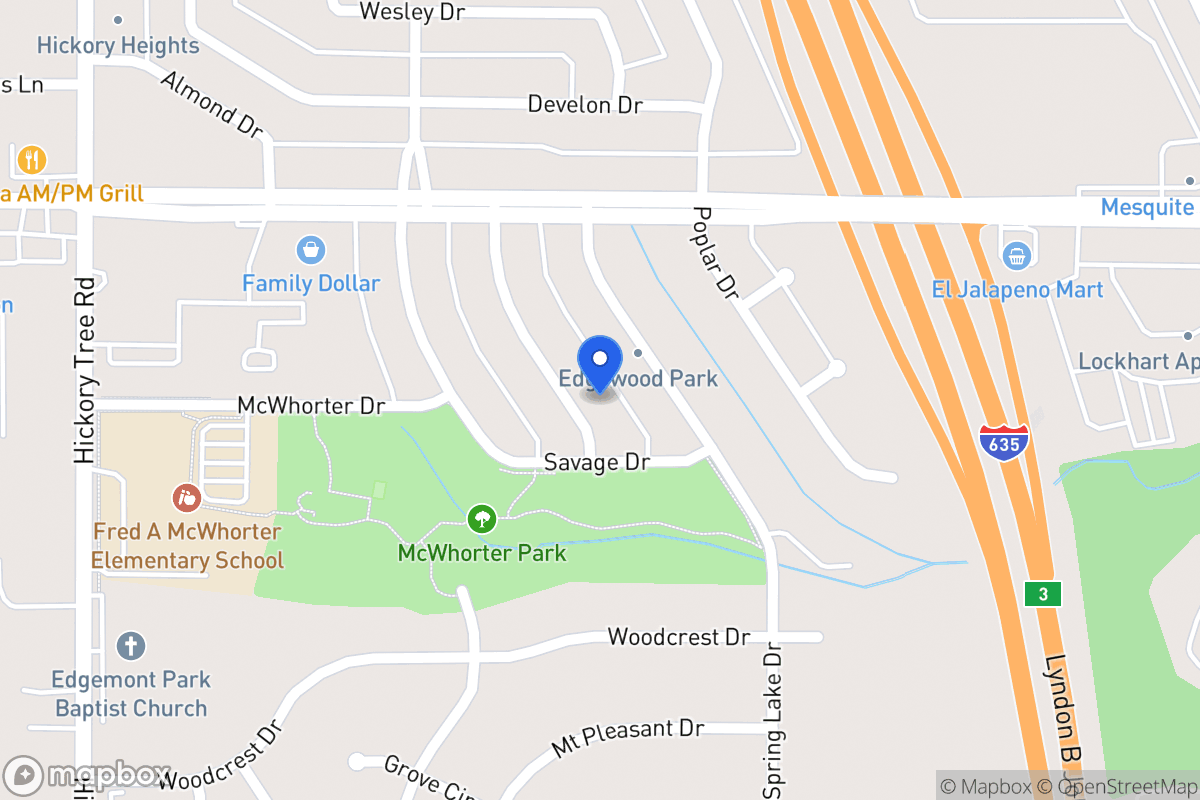 Map of 1642 Evergreen Dr