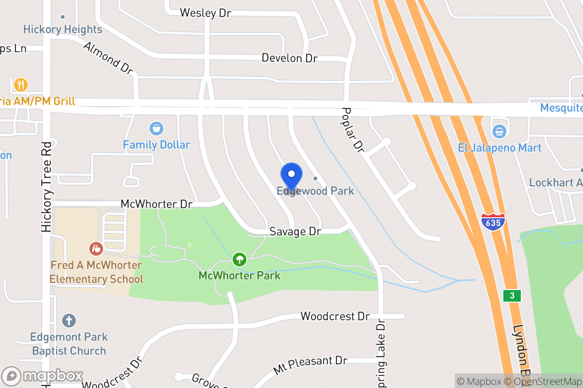 Map of 1638 Evergreen Dr