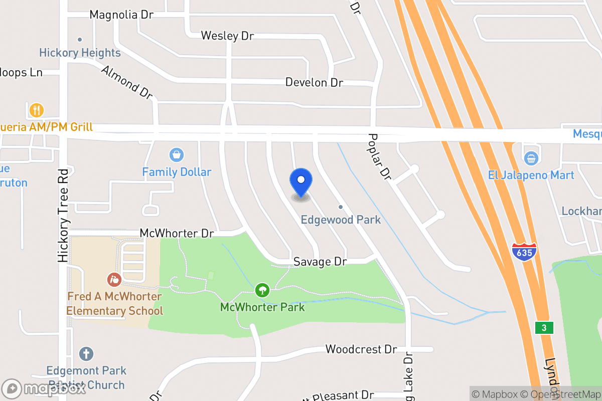 Map of 1626 Evergreen Dr