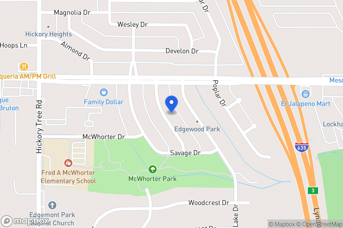 Map of 1622 Evergreen Dr