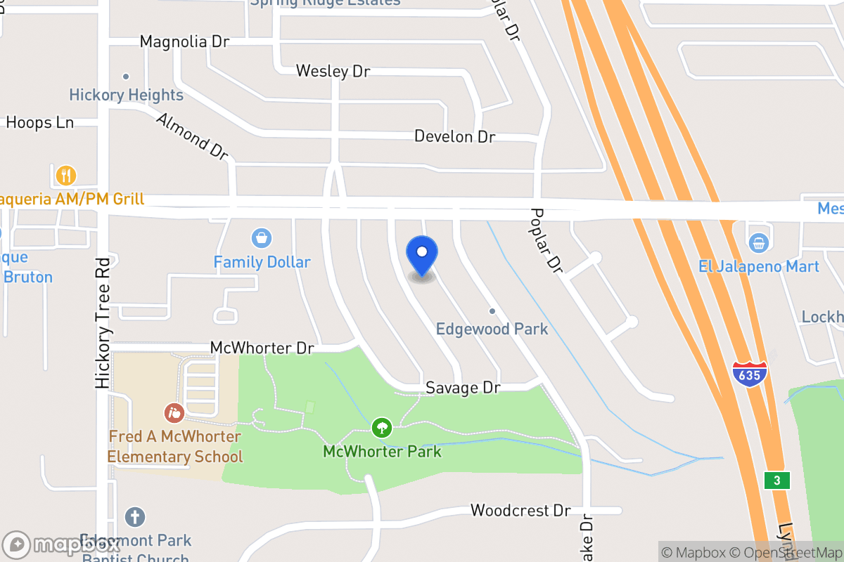 Map of 1618 Evergreen Dr