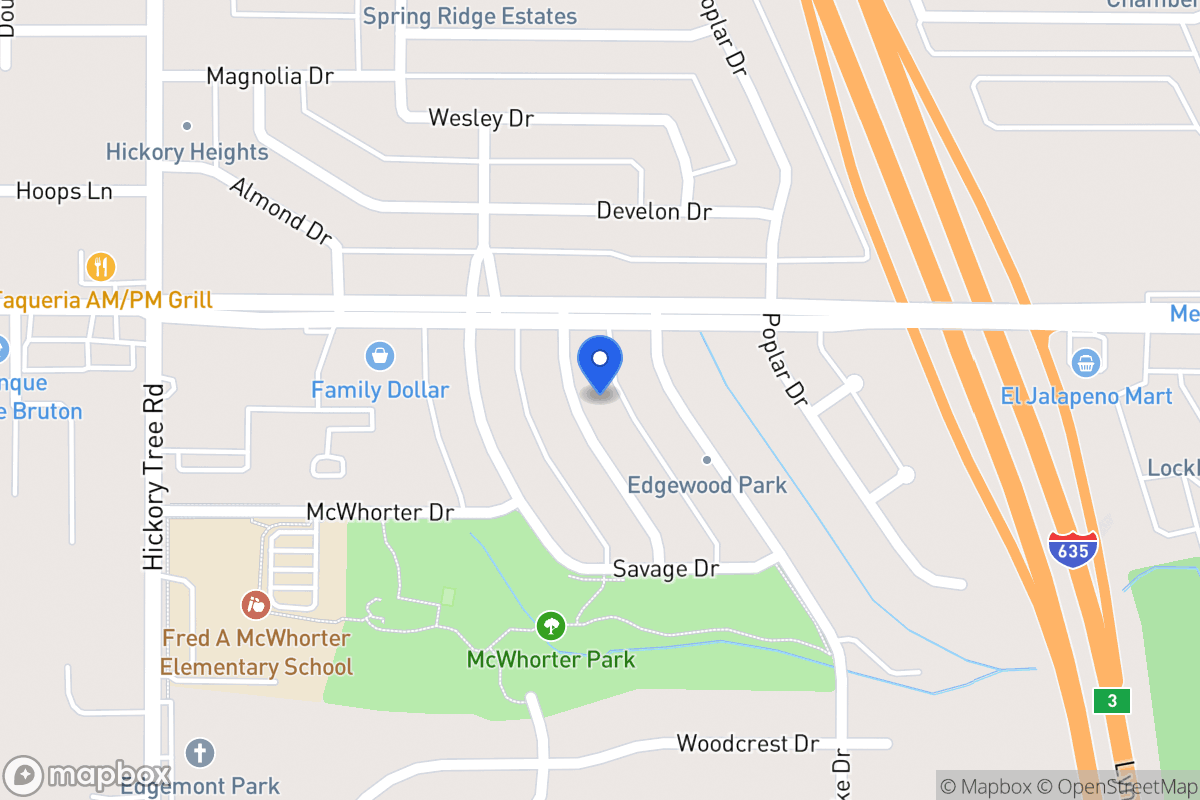 Map of 1614 Evergreen Dr
