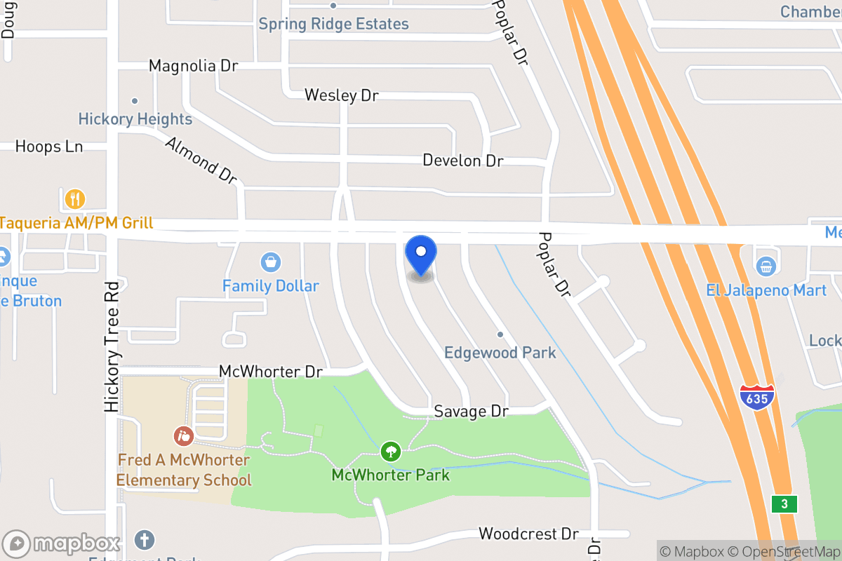 Map of 1610 Evergreen Dr