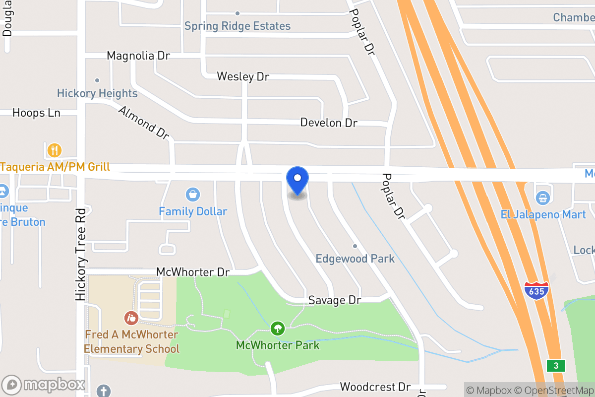 Map of 1606 Evergreen Dr